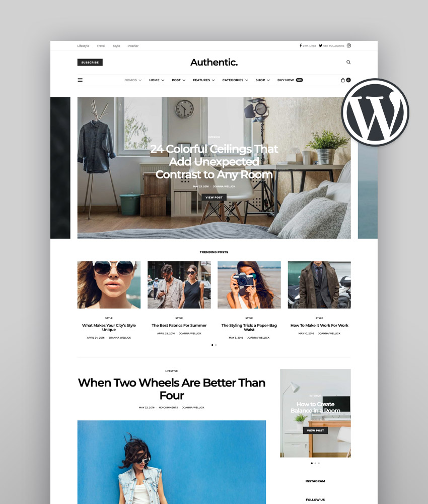 Authentic - Lifestyle Blog Magazine WordPress Theme 