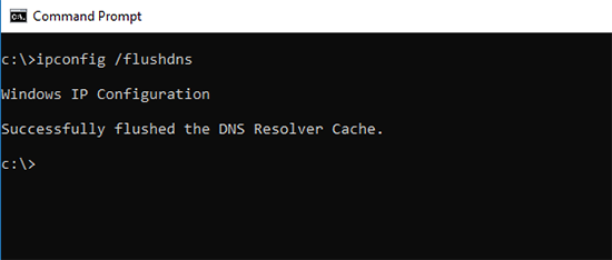 Clearing DNS cache in Windows