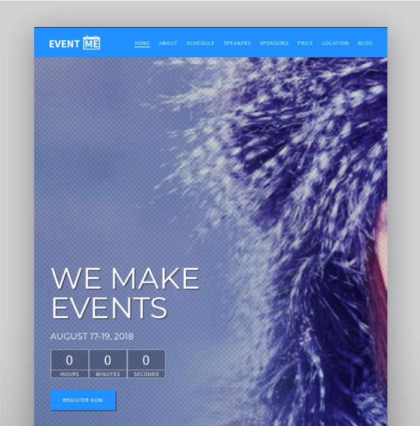 EventMe - Corporate Event Landing WordPress Theme